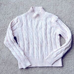 Crewcuts (factory) light pink cable knot cotton sweater. Size L (10-11)